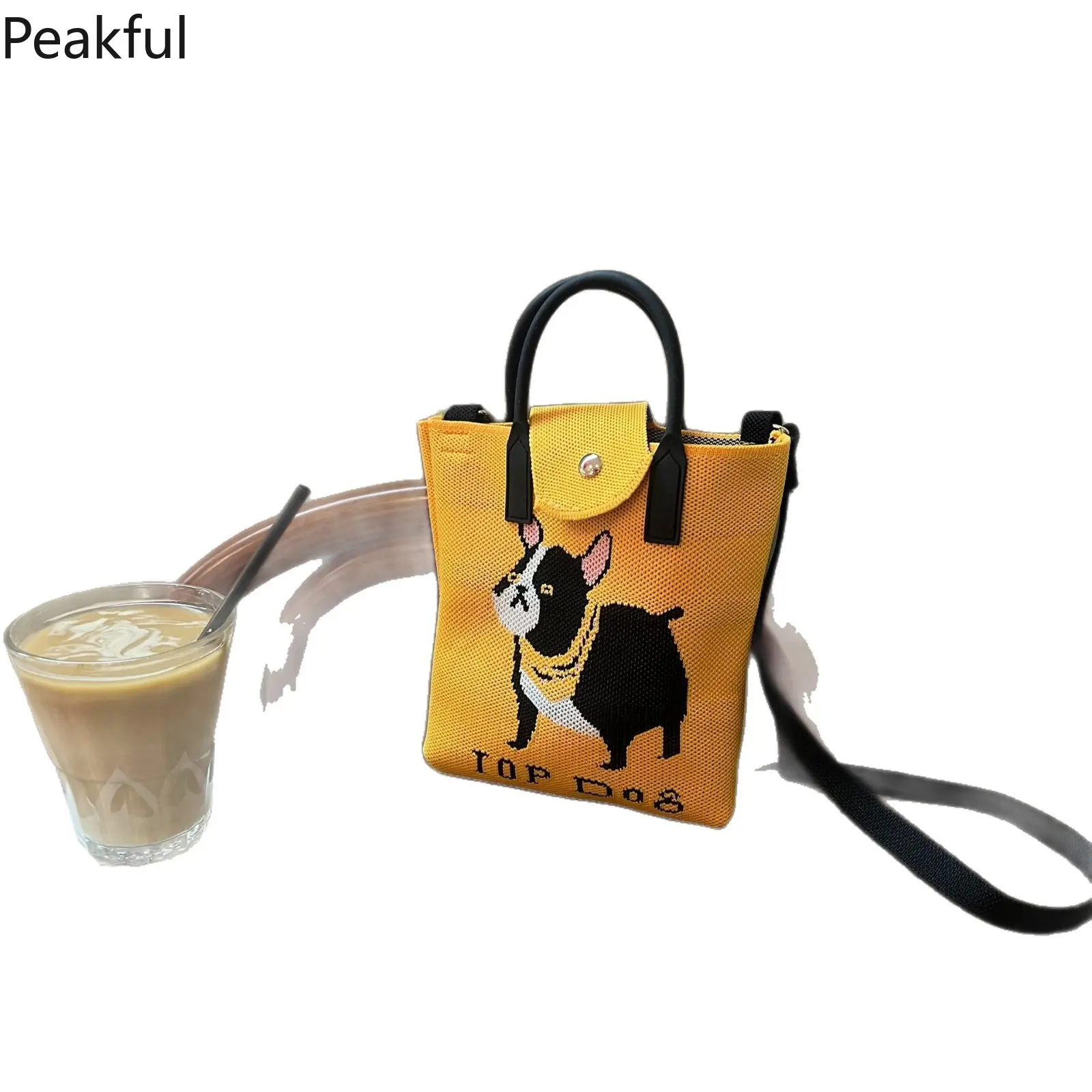 Fashion accessories | Rising colorful graphic knitted mini bucket bag with top handle | Underrated versatile crossbody tote purse | Bright playful prints + adjustable straps, roomy yet compact, ideal for spring outfits, weekend trips and summer picnics