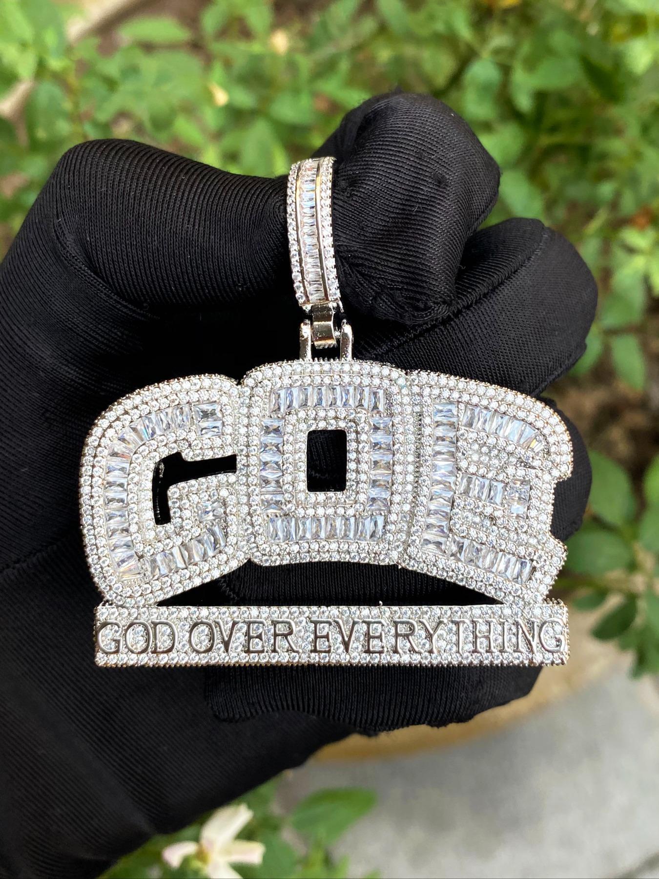 Rhinestone Decor Letter Design Pendant with Chain, Jewelry for Men, Street Trendy Charm, Hip Hop Jewelry for Party, Daily Decor, Trendy All-match & Exquisite Jewelry for Birthday Gift