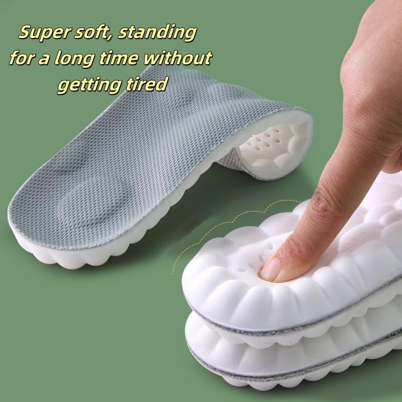 Insoles for Women Man,Cloud insoles for Men Women,4D Cloud Soles for Men Soft Memory Foam Cushioning Insoles - Trim to Fit Steppers Insoles