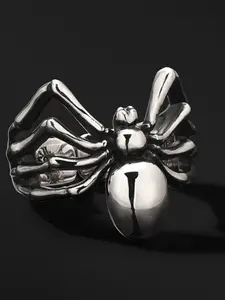 Spider Punk Open Ring, Unisex Hip-Hop Jewelry, Unique Personality Design, Adjustable Fit, Perfect for Men and Women