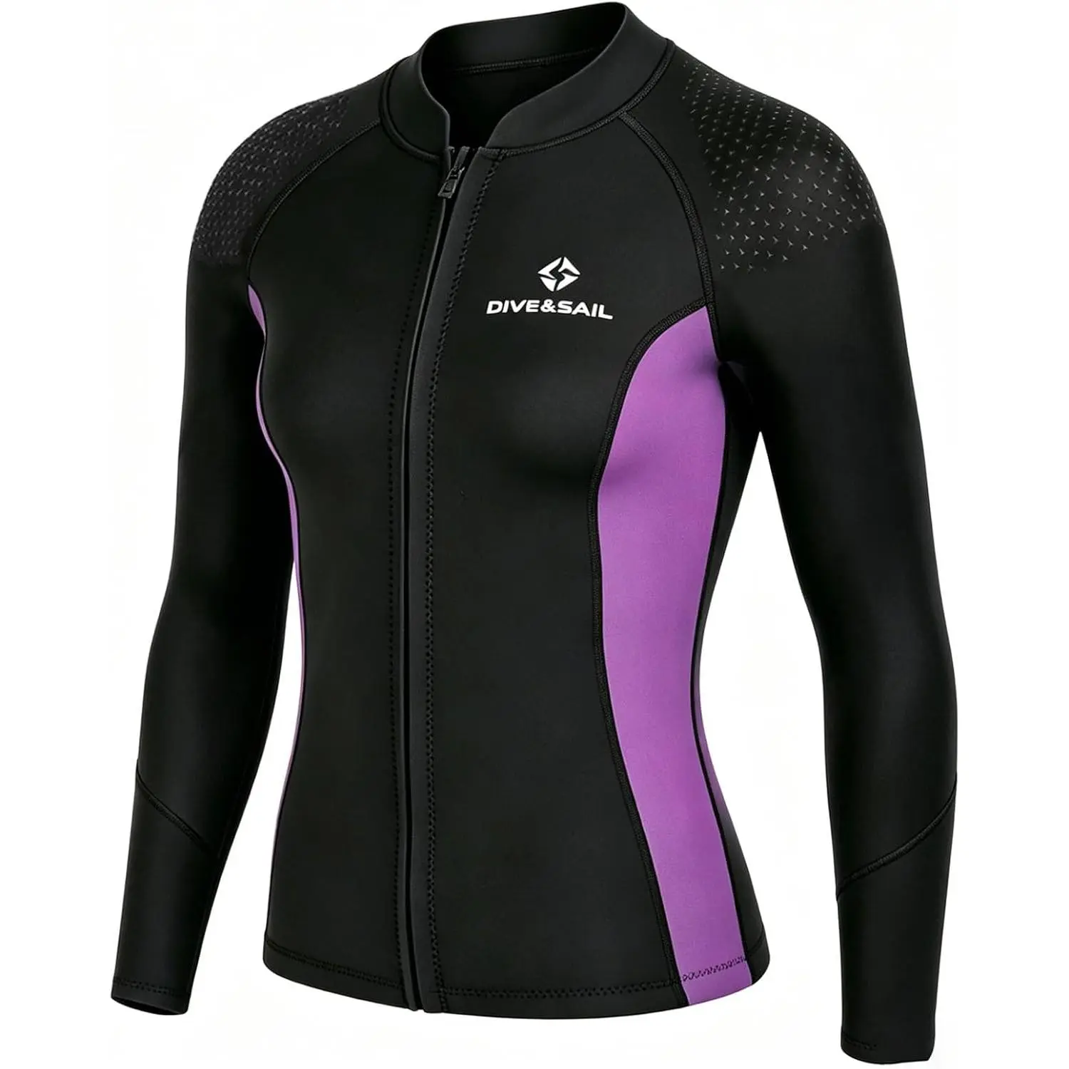 Skyone Wetsuit Top Women Men 3MM Neoprene Wetsuit Jacket Vest, Long Sleeves Dive Scuba Wet Suit Top Front Zip Thermal Swim Shirt for Adult Youth Diving Surfing Swimming Cold Water