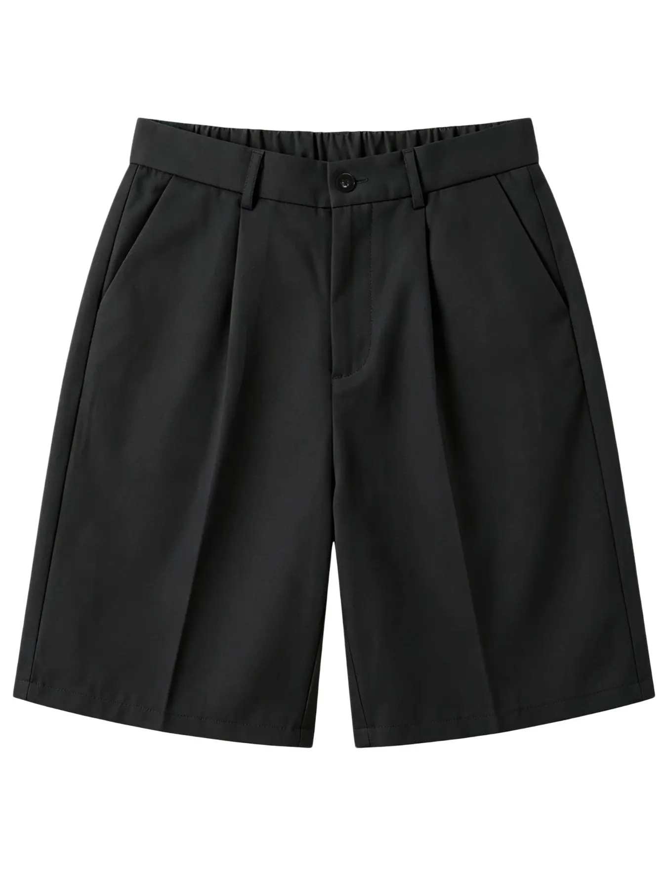 Men's Five-Quarter Suit Shorts, Formal Five-Quarter Pants, Lightweight Flowy Business Casual Office Knee-Length Trousers, Summer Workwear, Street Style, Summer Attire, Menswear
