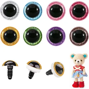 120 count 16mm Safety Eyes for Amigurumi Glitter Plastic Safety Eyes for Crochet with Washers Craft Crochet Eyes Doll Eyes for Crochet  Plush Stuffed  DIY Christmas Decorations