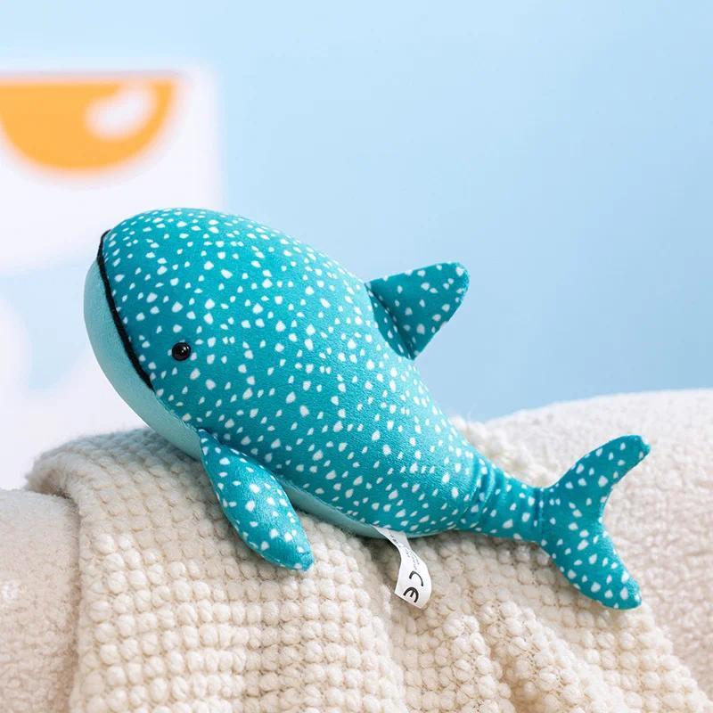 Lovely Lifelike Mini Sea Blue Whale Plush Toys Cotton Stuffed Whale Doll Lovely Office Desktop Companion Kids Game Props
