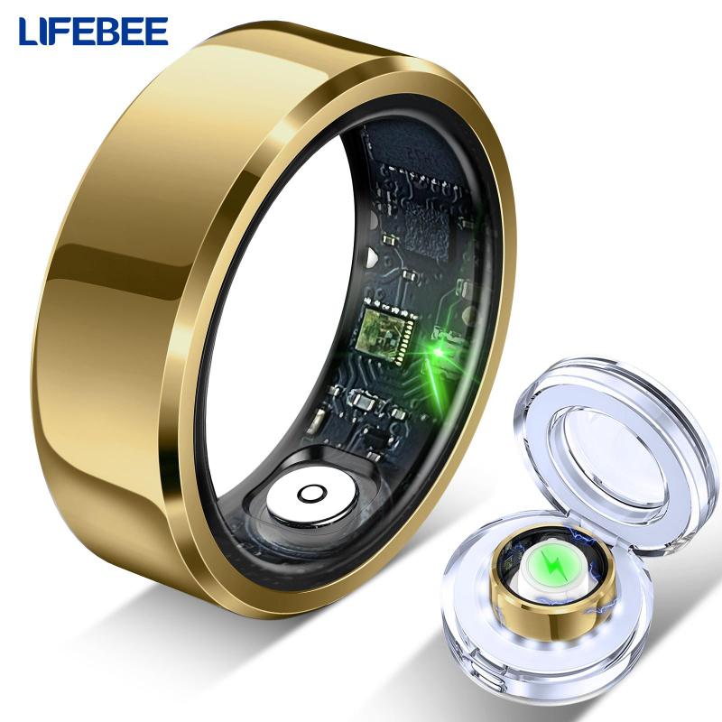 LIFEBEE Smart Health Ring for Women Men, Wearable Fitness Tracker with Heart Rate, Sleep Monitoring, Step Counting, IP68 Waterproof Compatible for iPhone and Android, No Subscription Fee.