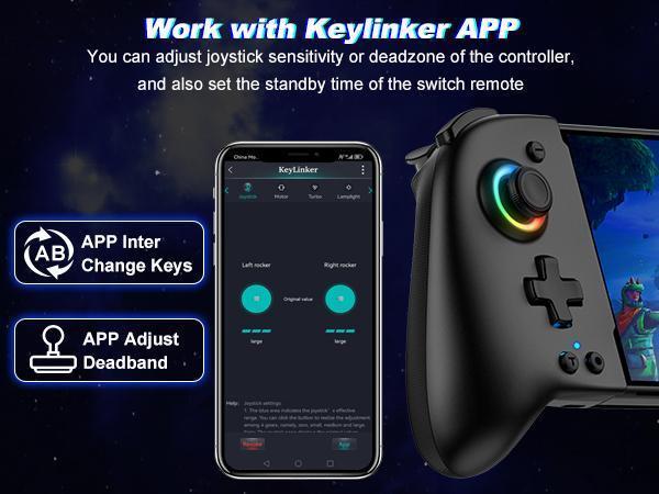 ESYWEN Switch Controllers Compatible with Nintendo Switch/Switch OLED, One-Piece Joypad Controller Replacement for Switch Pro Controller with 9 Lights Color, Turbo, Macro, KeyLinker APP