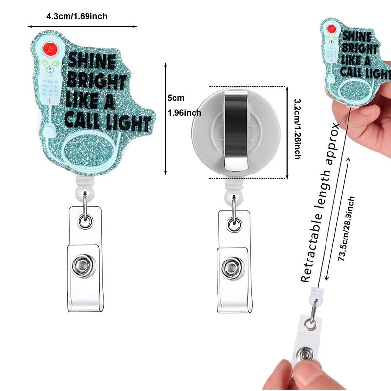 Creative Letter & Controller Design Badge Holder, Badge Buddy Nursing, 1 Count Retractable Badge Reel, Identification Badges & Supplies for Nurses & Doctors & Students