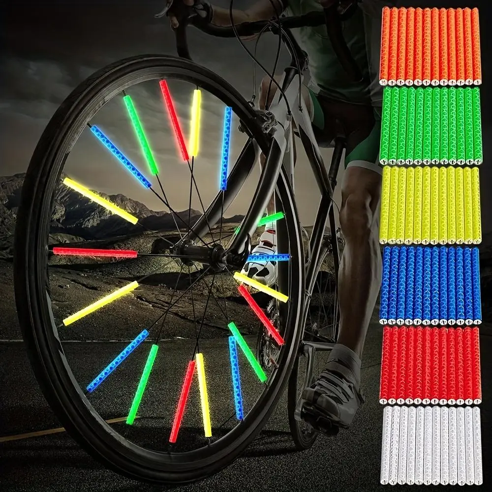 12Pcs bicycle reflective belt night riding safety warning light bicycle reflective belt mountain bike riding accessories Outdoor cycling accessories