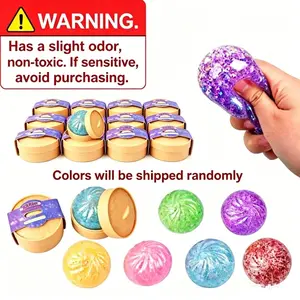 Mini Glitter Dumpling Squishy with Box Dumplings Sensory Squeeze Toy for Stress Relief Random Color