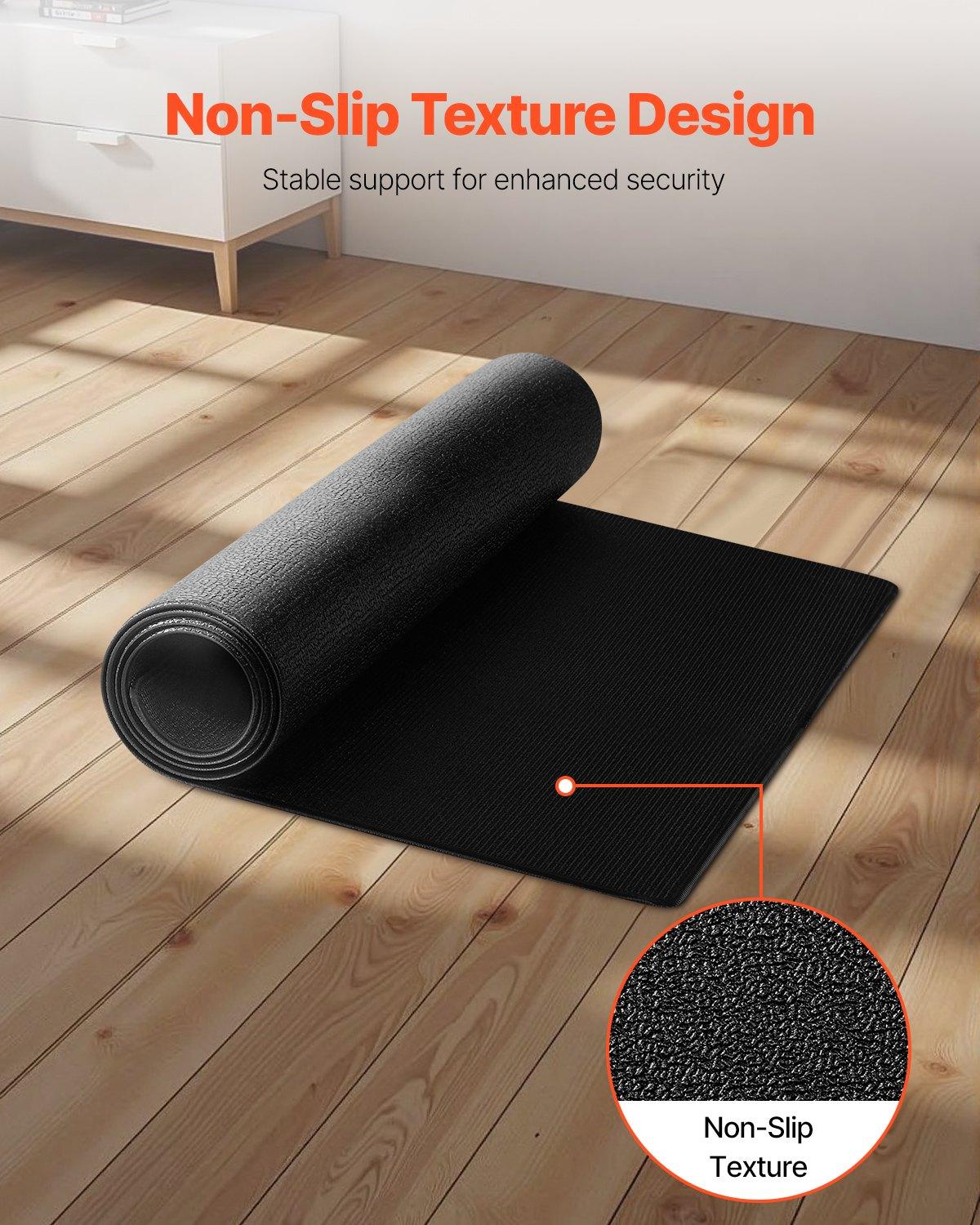 VEVOR Treadmill Mat for Carpet Floor, 23.62" x 51.18" x 0.16" Exercise Equipment Mat for Elliptical and Walking Pad, High Density PVC Floor Protector, Waterproof and Non-slip for Home Gym