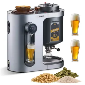【DealsForYouDays】VEVOR Automatic Home Beer Brewer, 1500W Electric Beer Brewing Machine, 3.43 Gal All-in-One Home Brewer with Mash Boil Device, 304 Stainless Steel Internal Tank, Auto Temperature Pressure Control