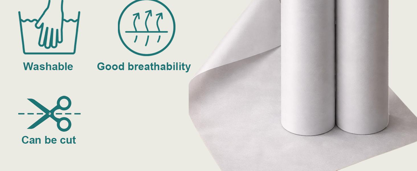 12 Incn X 30 Yards Lightweight Fusible Interfacing for Sewing - 2 Roll White Iron-On Non-Woven Fusible Interfacing, Single-Sided Fusible Fleece for Quilting