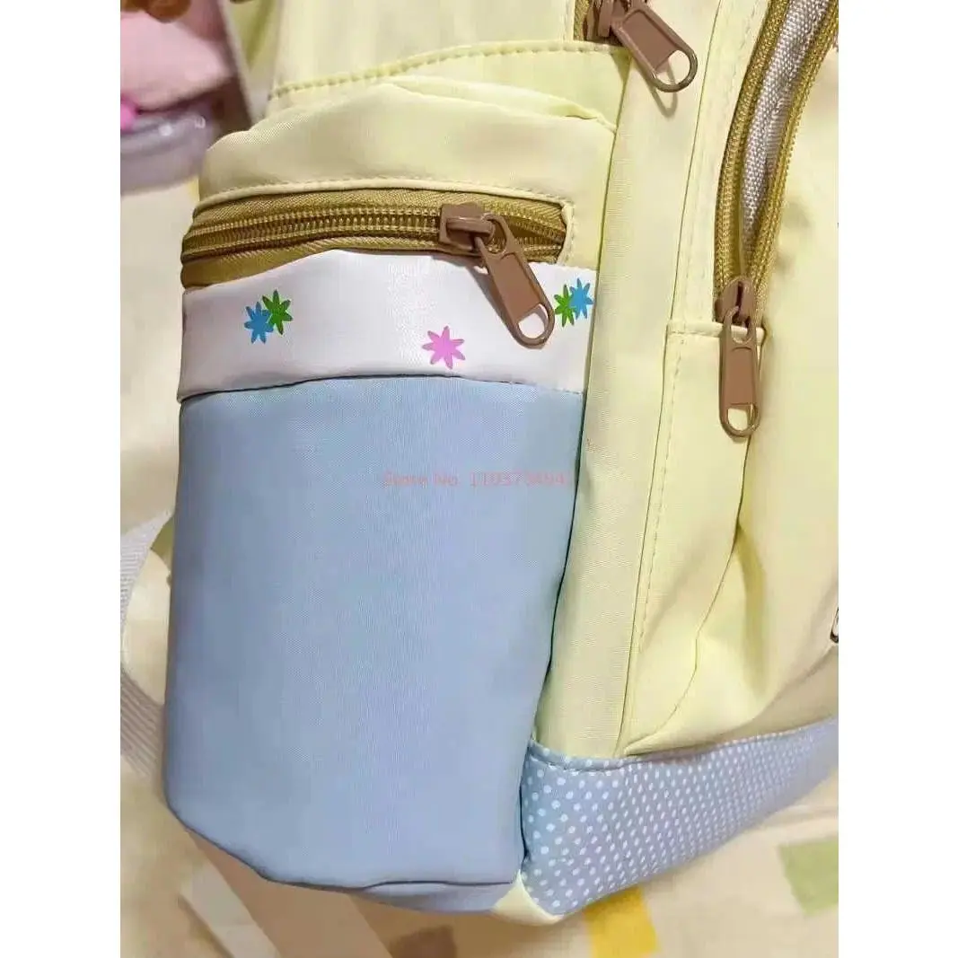 Unisex Kids' Kawaii Print Youth Kindergarten Backpack Set Pack - Fluffy Cat Graphic, Polyester-Nylon Synthetic Bag with Matching Acrylic Pencil Case, All-Season School Fashion Accessory