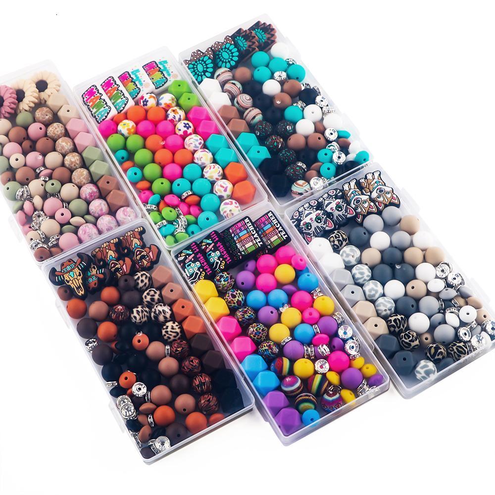 Silicone Beads Kit, 82pcs/box Beads Making Kit, Bead Assortment, DIY Jewelry Making Supplies for Bracelet Necklace Earrings Pendant Making, DIY Crafts, Handmade Gifts, Beads Set, DIY Mix Beads, DIY Galaxy Beads, DIY Beading Accessories