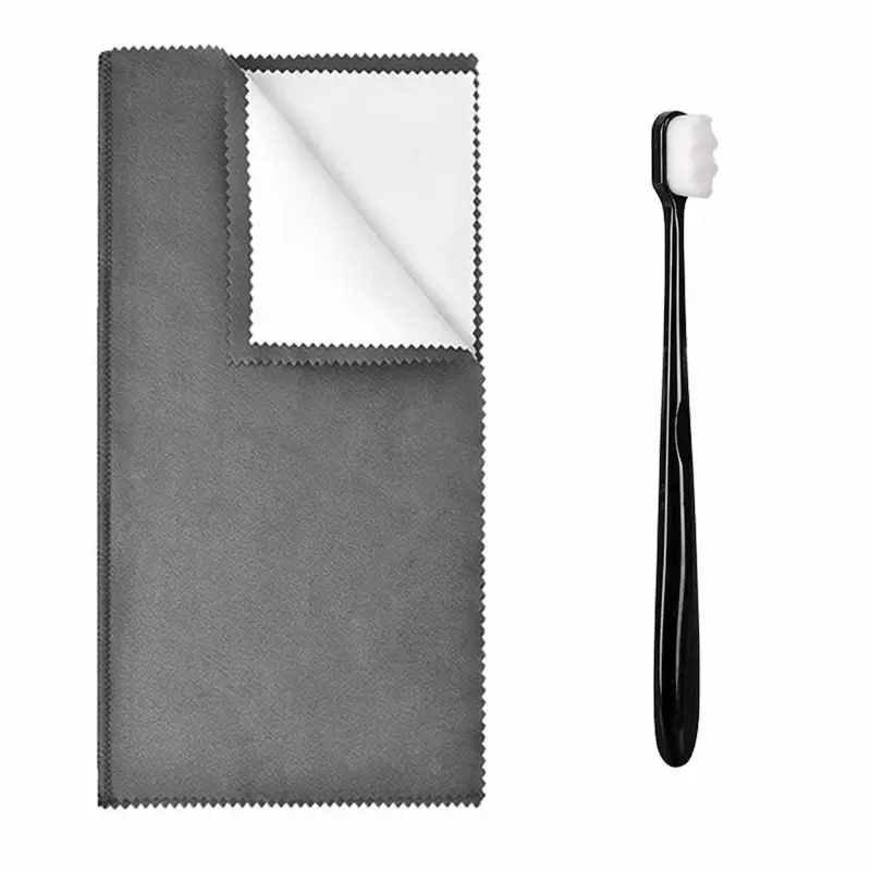 Professional-grade polishing cloth set (2-piece) - Suitable for the maintenance of gold and white gold jewelry - Ultra-fine fiber material 7.8x7.8 inches - Dirt-removing, rust-removing professional Metal Cleaning Cloth - Portable for daily use