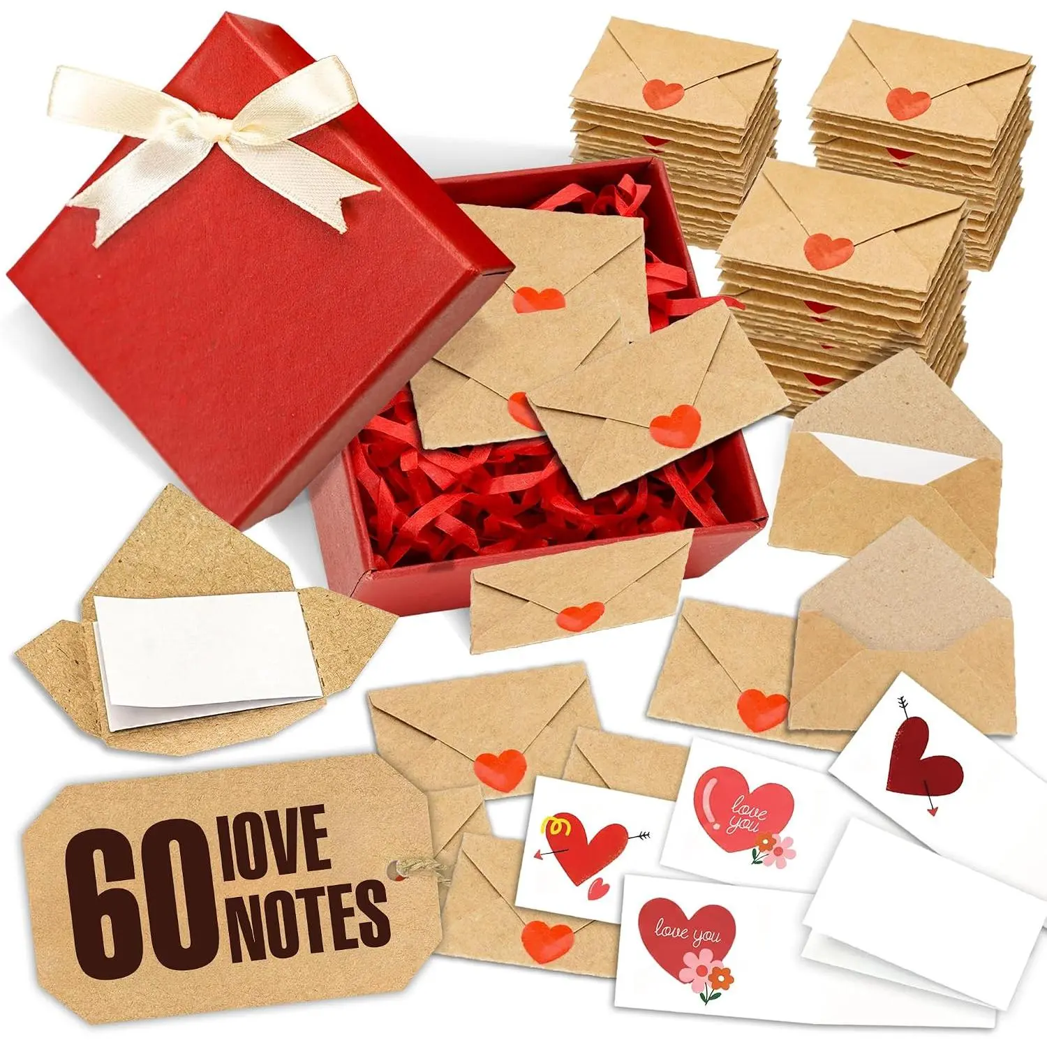 Blank Cards and Envelopes – Mini Love Notes, I Love You Cards, Valentine Cards for Her & Him, DIY Greeting Cards