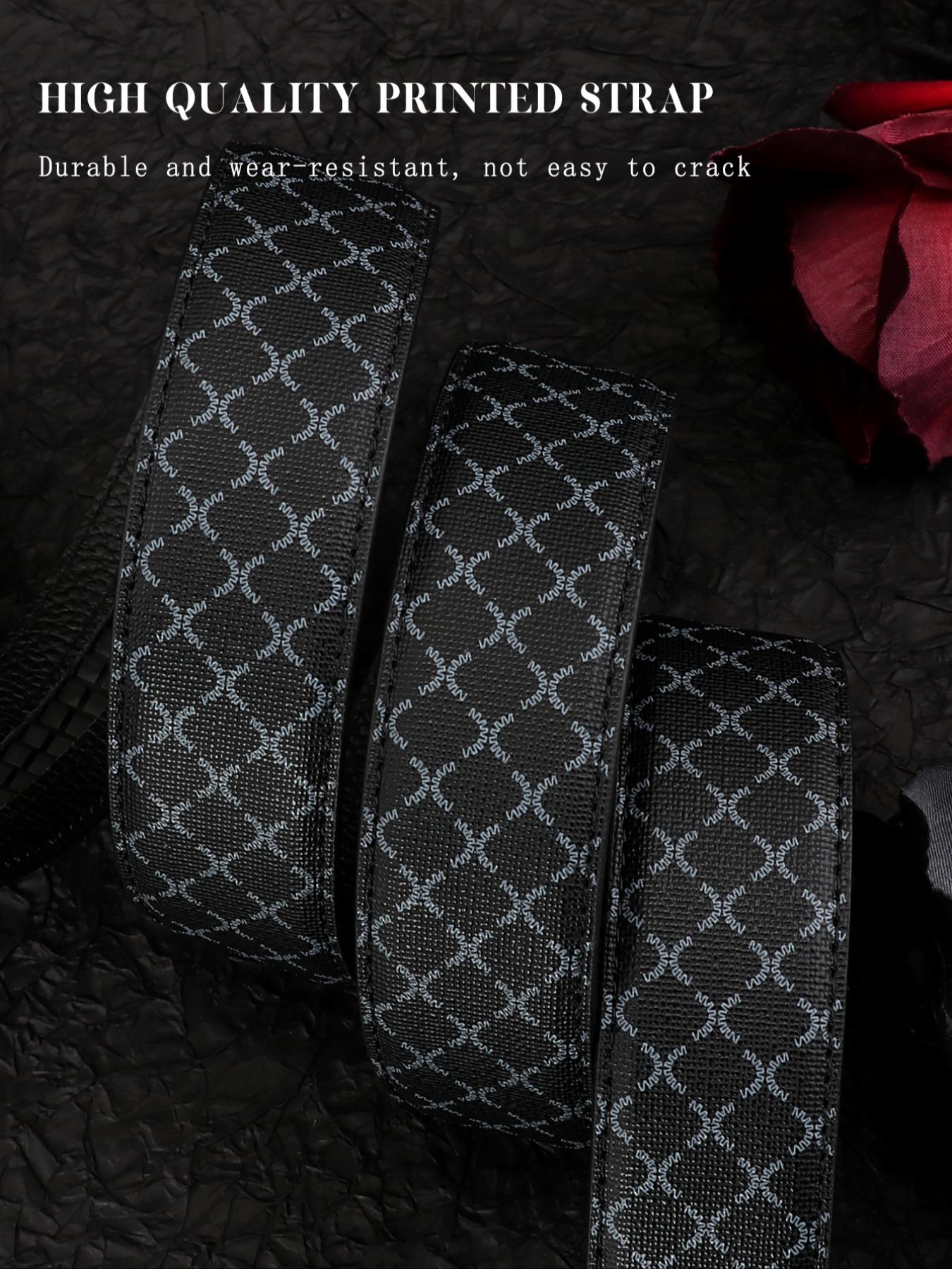 Men's Fashionable Plaid Pattern Buckles Belt, Casual Business Belt for Party, Daily Clothing Decor, Trendy All-match & Exquisite Belt for Birthday Gift, Artisan Leather Belt