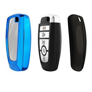 for Ford Key Fob Cover with Keychain,Key Fob Cover Case Shell for Ford Explorer Fusion Escape Edge Expedition F150 F250 F350 F450 F550 Maverick Mustang 3/4/5 Buttons Smart Key (Black)