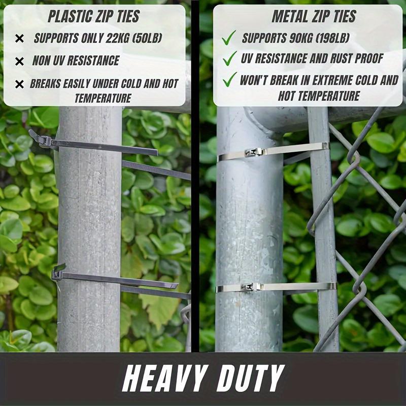 Stainless Steel Cable Ties, 100pcs/set Rust-resistant Multi-purpose Cable Ties for Machinery, Vehicles, Exhaust Wrap, Farms, Pipes & Outdoor Fences Wire Garden Stainless Steel Cable Ties, 100pcs/set Rust-resistant Multi-purpose Cable Ties for Machinery, Vehicles, Exhaust Wrap, Farms, Pipes & Outdoor Fences Wire Garden