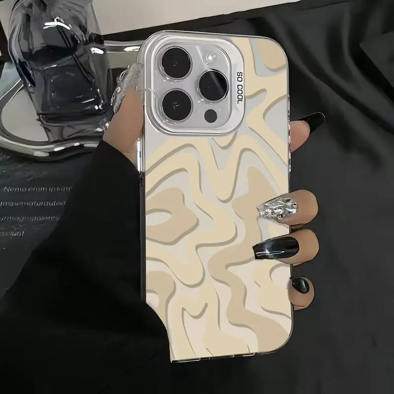 Luxury Hot Black Water Ripple Phone Case for Oppo Reno13 Reno12 Reno11 Reno10 Reno8 Reno7 Reno6 Reno5 Z F T Pro Plus 4G 5G Cover