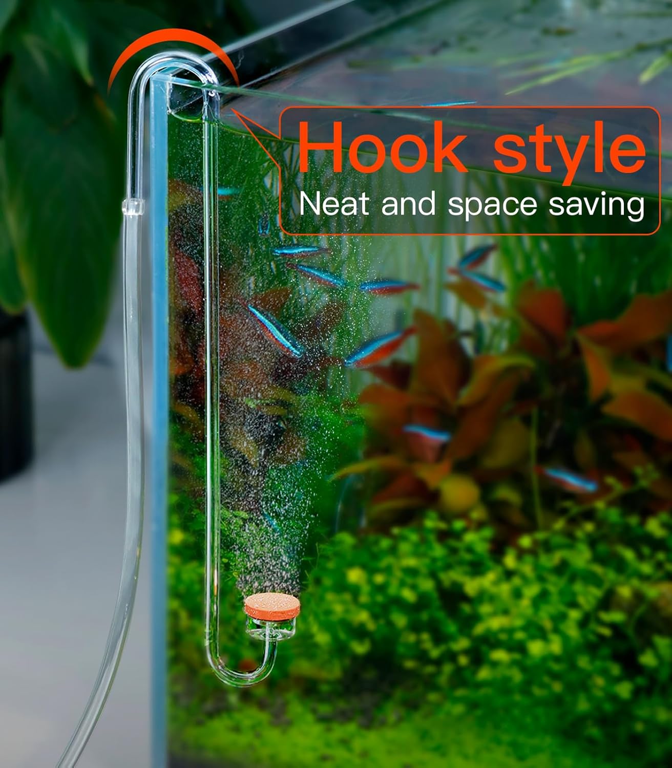 CO2 Diffuser for Aquarium Planted Tank, Hooked version-20cm