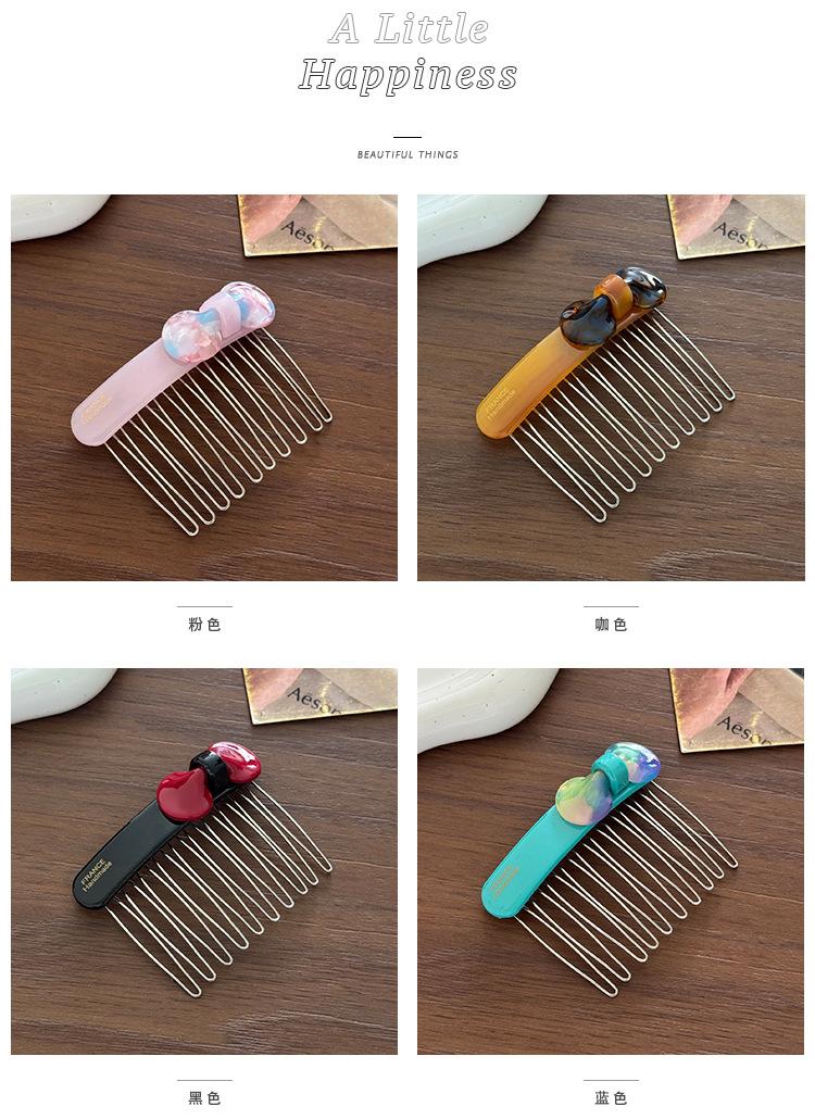 Acetate Bow Comb, Invisible Side Fringe Clip, Reverse Front Hair Pin for Baby Hair Elegant & Versatile