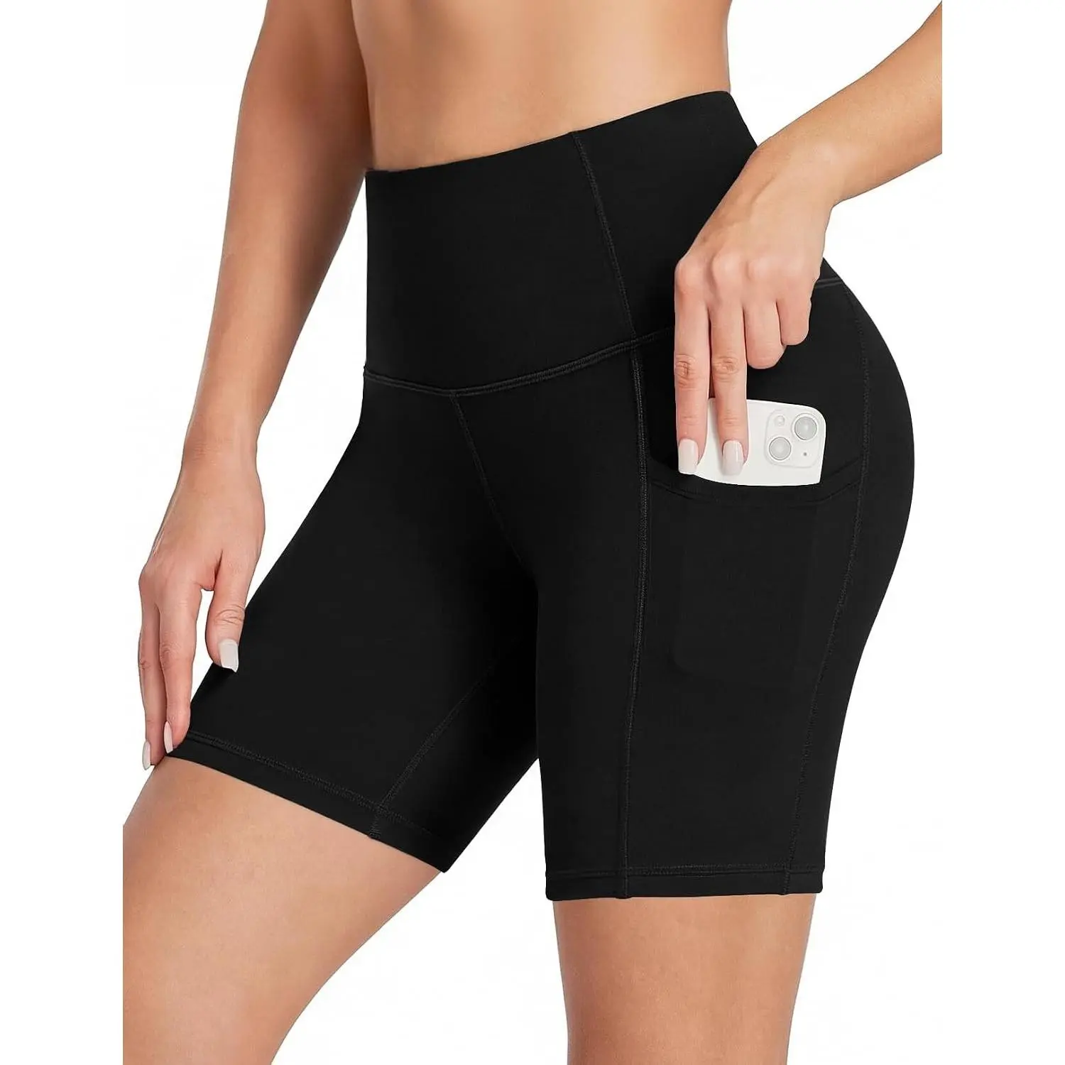 Women's High Waisted 5" Biker Shorts with Pockets Tummy Control Spandex Workout Shorts for Gym YogaGift