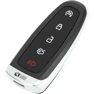 AUTOHAUX Key Shell Case Keyless Entry Remote Key Fob Replacement Case for Ford Explorer 2011-2015 for Ford Focus 2012-2018 5 Buttons M3N5WY8609