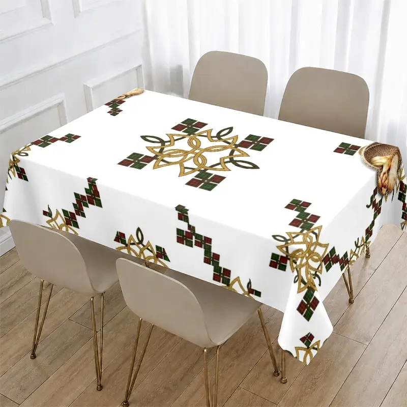Celtic Pattern Tablecloth, Vintage Geometric Design, Waterproof Heat Resistant Easy Clean, Kitchen Dining Decor, Retro Home Style, Family Gatherings, Festive Use