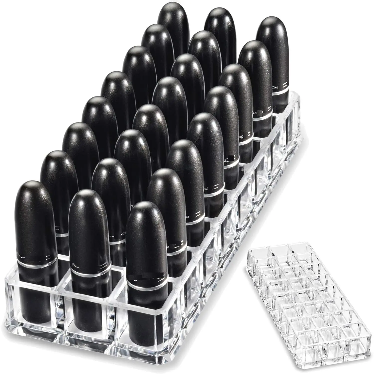 Beauty Organization  Lipstick Organizer & Beauty Container 24 Space Storage (Clear)