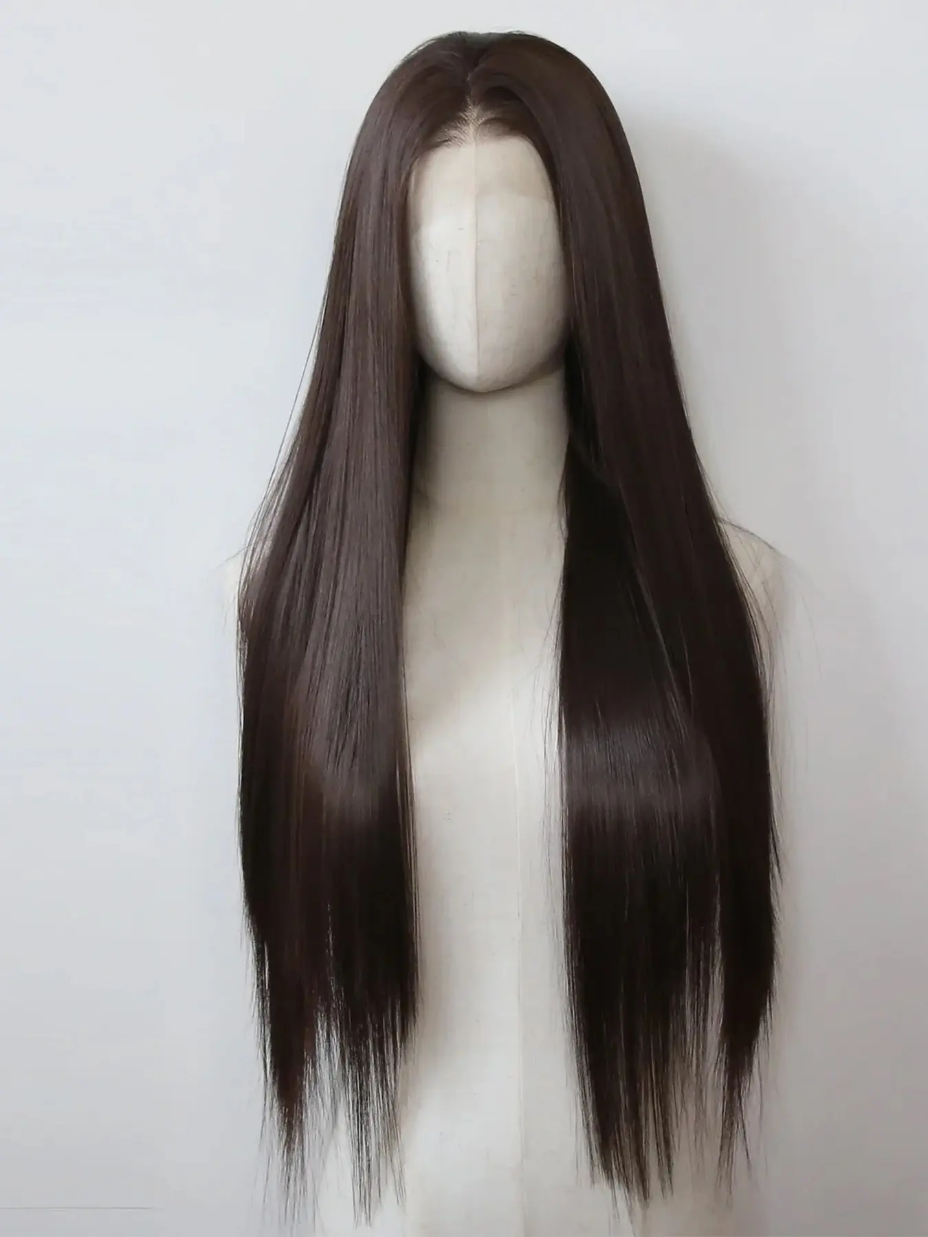 26-Inch Deep Straight Lace Front Wig, Heat Resistant, Heat Friendly Wig, Natural Smooth, No Glue, Glueless Hair Wigs, Suitable for Women, Daily Wear