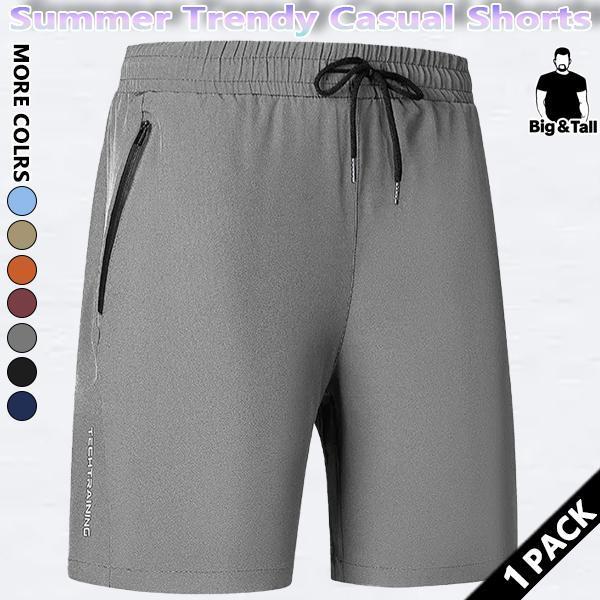 5-Pack Men's Quick Dry Tech Training Shorts | Big & Tall Summer Casual with Zipper Pockets