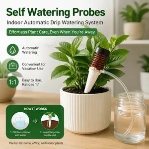 Automatic Drip Irrigation Kit, Indoor Plant Watering System with Leak-Proof Nozzles & Adjustable Probes for Potted Flowers Trees, Water-Saving Smart Gardening Tools Home Decor Accessories, Quiet Self-Watering Device for Houseplants.