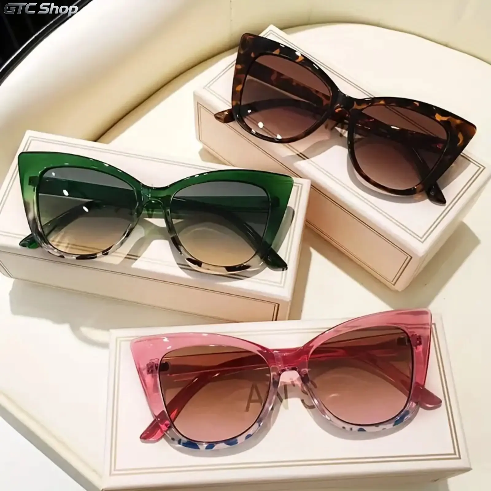 Women's ShineThru Full Rim Cat Eye Modern Sunglasses - 1/3 Pack Options, Trendy Frames, Sleek Aesthetic, Gradient Polycarbonate UV Shield Resin Lenses, All-Match Shades for Comedy Parties & Daily Casual Wear, Trendy Frames Sunglasses