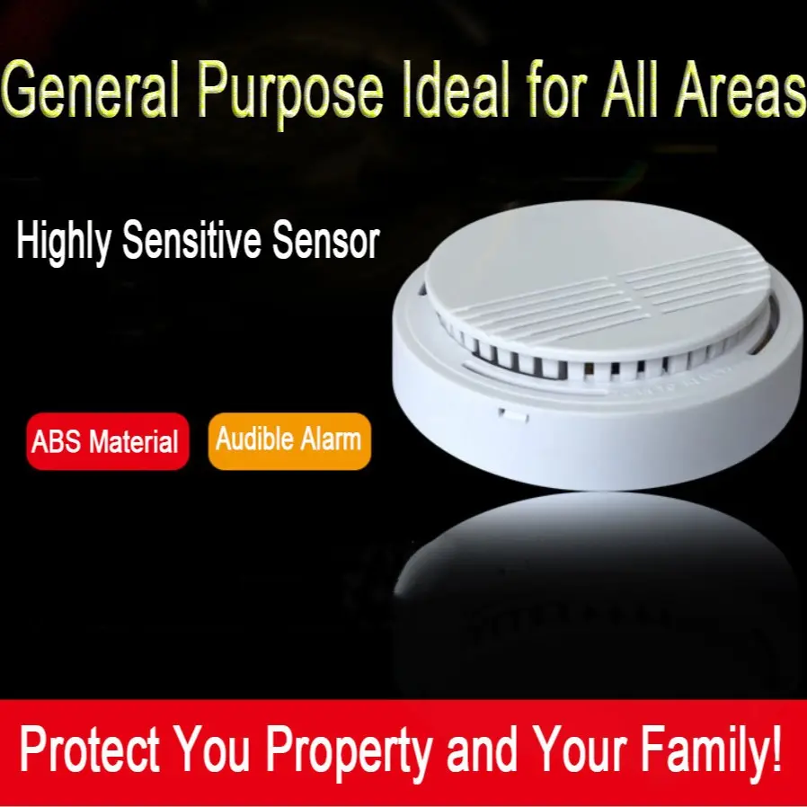 Independent Smoke Detector Alarm, High Sensitivity Sound Light, Fire Prevention for Home Office Hotel, Family Safety System