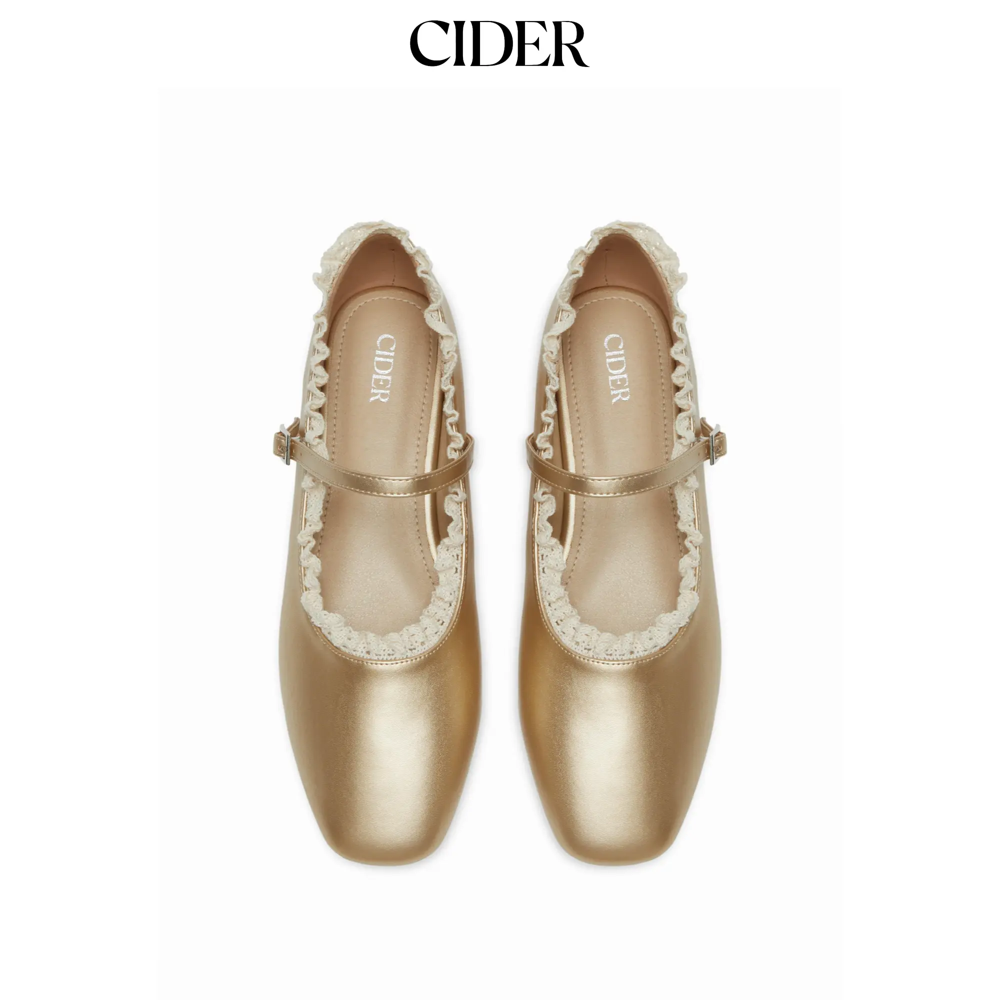 Cider ROUND TOE LACE MARY JANES SohoChic