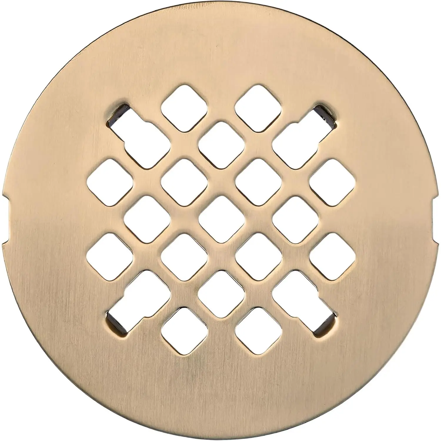 4 ¼" Champagne Bronze Snap-in Shower Drain Cover - New Brass Replacement 4.25" OD Shower Drain Strainer - Easy Install - Premium Round Solid Brass Construction