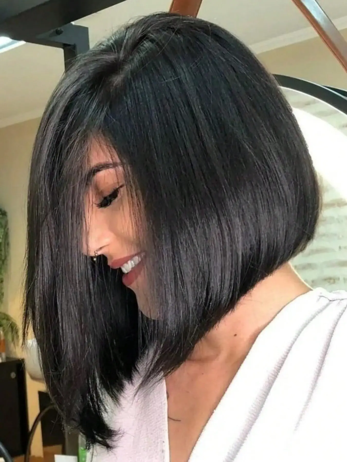 1 Pcs Short Bob Wig Bowl Cut Wig, Synthetic Wigs for Women, Daily Date Vacation Use, Ombre, All Seasons