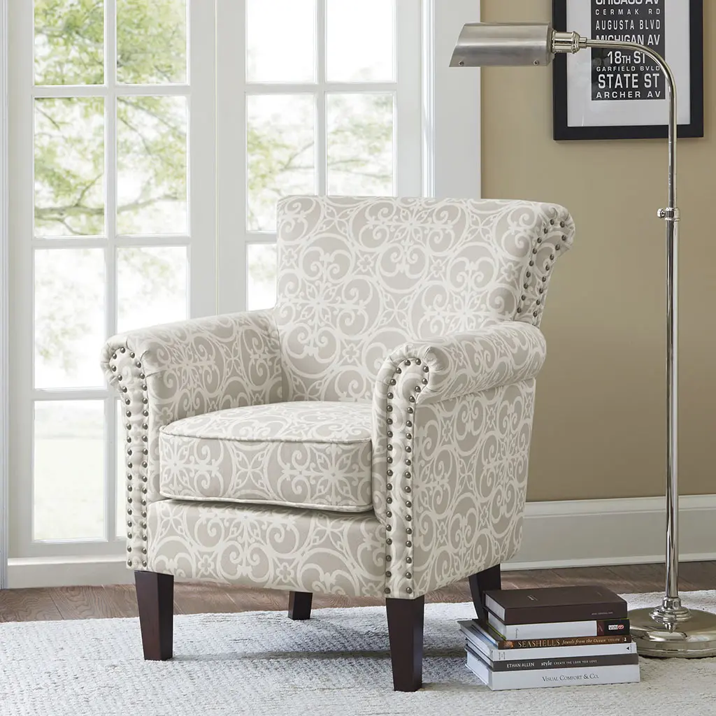 ARCH Tight Back Club Chair Upholstered Armchair for Living Room, Reading Nook, Office Lounge, Accent Seating with High Back Support, Modern Classic Design, Single Seat, 1-Pack, Dining Room Chairs for Kitchen, Dining Room, Living Room