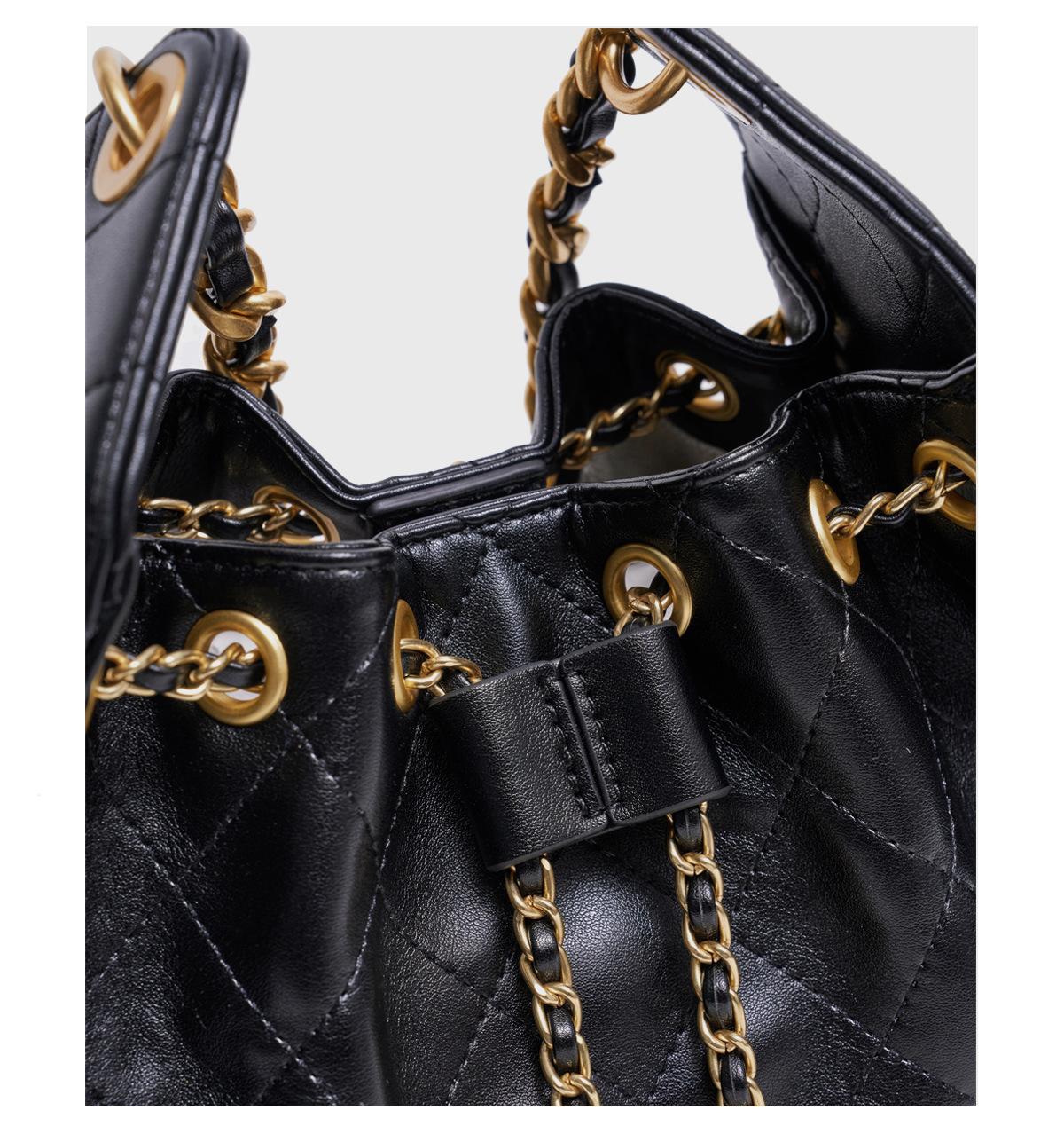 New Quilted Chain Bucket Shoulder Bag, Elegant & Stylish Crossbody & Tote Purse For Women, Versatile Daily Commuter Handbag With Chain Strap
