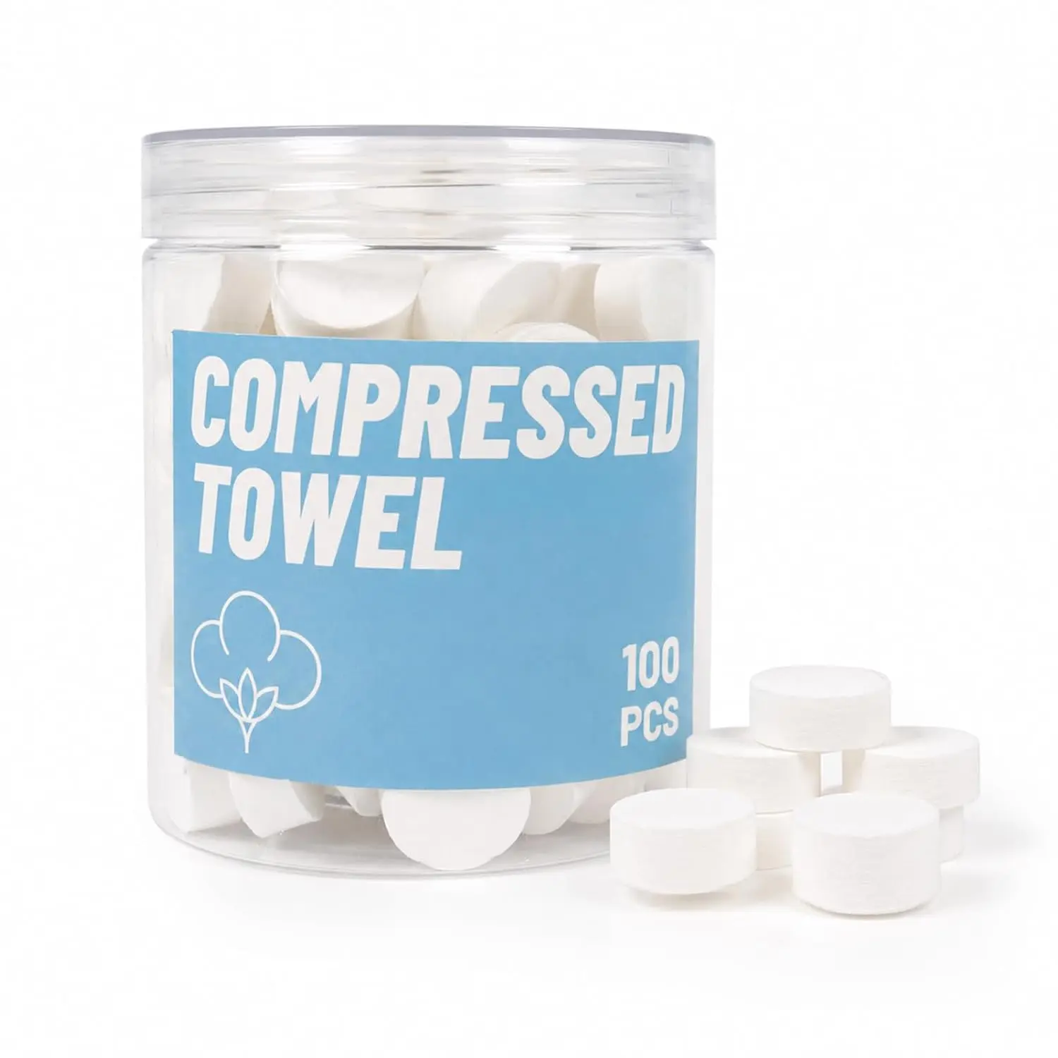 Compressed  Towels, 100 Count Disposable   Tissues