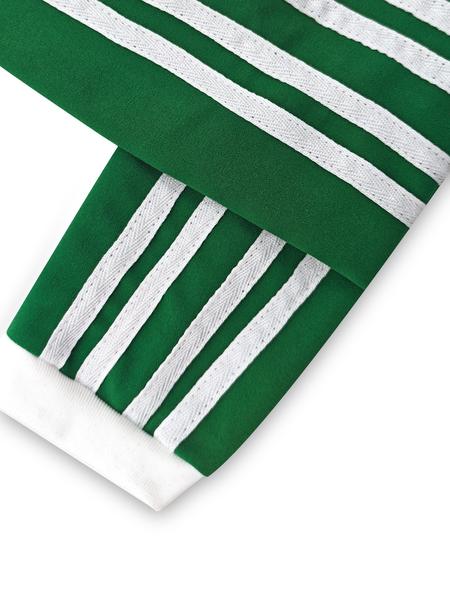 Elegant Women's V-Neck Long-Sleeve Dress, Stylish Striped Patchwork Design, Stretchy Fabric, Perfect for Spring & Fall Streetwear