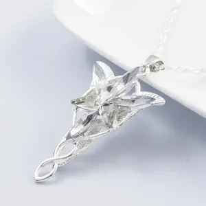 Lord of the Rings Pendant Necklace Unisex Crystal Choker Elf Arwen Twilight Star Jewelry Gift