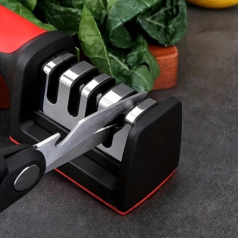 Stainless Steel Knife Sharpener, 1 Count Multifunctional 3/4-stage Knife Sharpening Tool, Household Kitchen Knife Sharpener, Kitchen Accessories, Kitchenware
