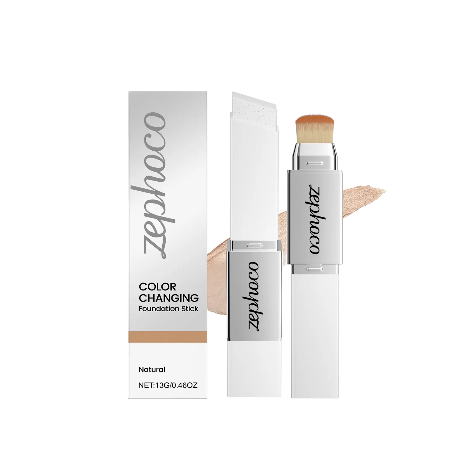 Zephoco 2-in-1 Foundation Stick, Lightweight Hydrating Cream Makeup Wand, Natural Sheer Adjusting Skin Tone Stick, Smooth Long-Wear Non-Caking Face Foundation for Daily & Travel Portable Makeup