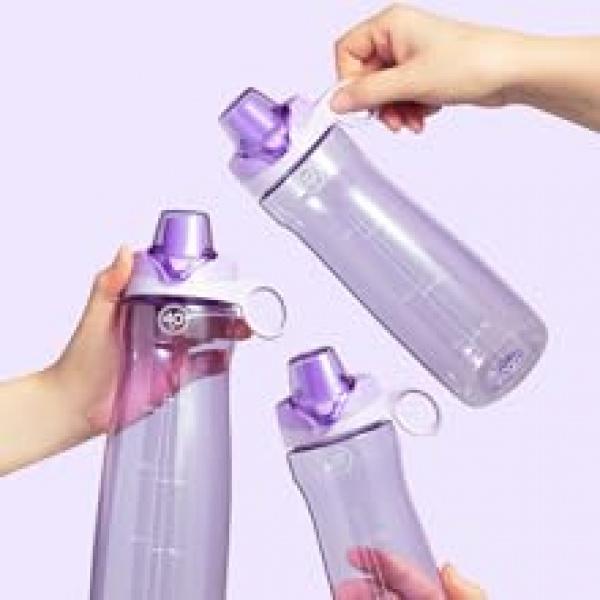 Plastic Water Bottle with Chug Lid and Carry Handle, Reusable, BPA Free, Dishwasher Safe, Perfect for Travel, School, Outdoors, and Gym |   18oz, 32oz, 40oz, 64oz gallon water jug Drinkware Cup Tumbler Mug Bottled Washable Portable Blue