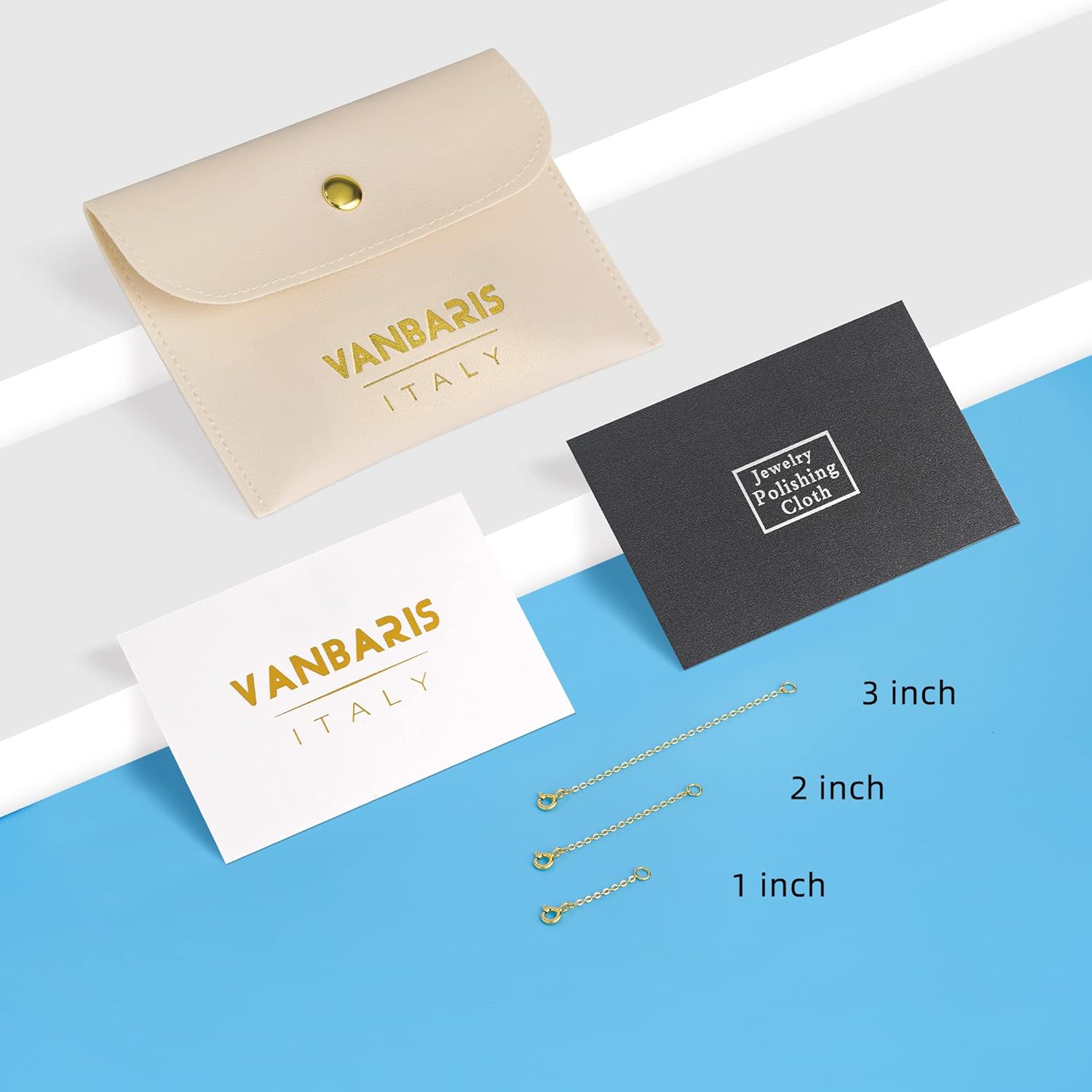 Gold Necklace Extenders 14k Gold Plated Extender 925 Sterling Silver Extension Bracelet Extender Gold Chainers for Necklases 3 Pcs (1 2 3 Inch)(Gold)