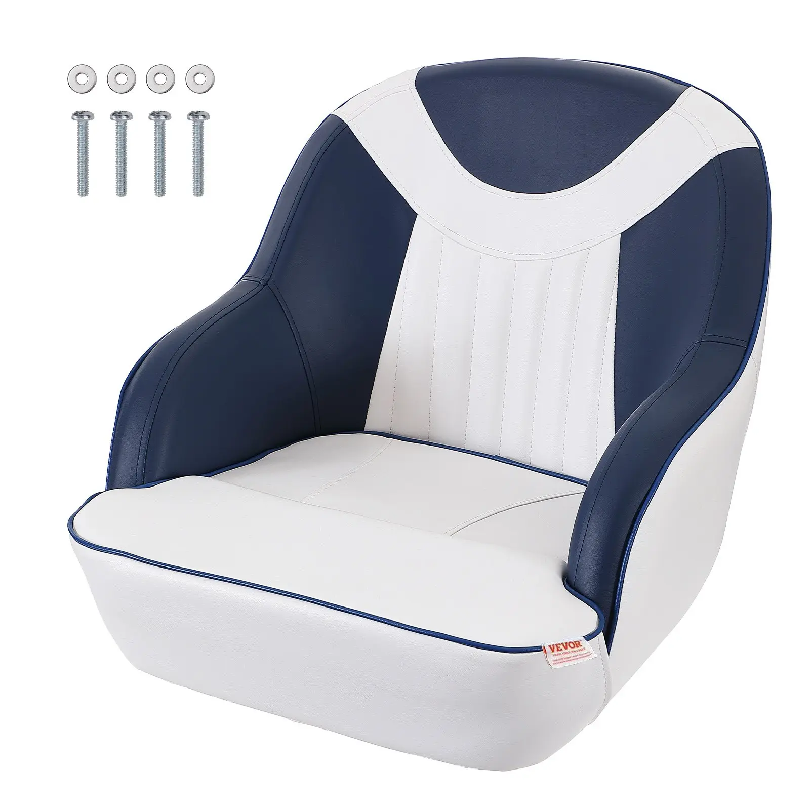Captain Bucket Seat, Pontoon Boat Seat with Thickened Sponge Padding, Boat Captain Chair for Fishing Boat, Sightseeing Boat, Speedboat, Canoe, 1-Piece