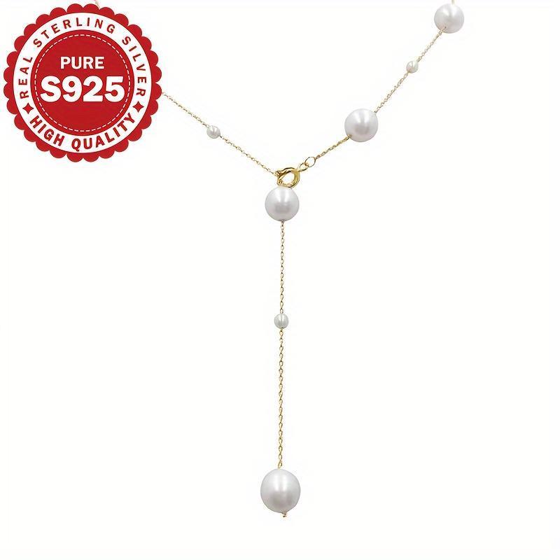 A Necklace Made of Small Shell Pearls, Crafted from S925 Sterling Silver, Offers Four Different Ways to Wear It. It'S Suitable for Parties And Weddings, Exuding a Noble And Elegant Charm, Perfect for High-End Gifts on Thanksgiving And Valentine'S Day.