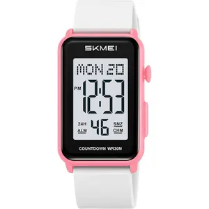 Gosasa Fashion Women’s Men's Digital Watch Unisex Big Numbers Dial Rectangular Face Waterproof Silicone Strap LED Watches